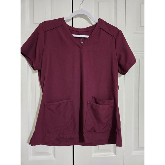 Medcouture medium plum scrub top with pockets - Picture 1 of 9